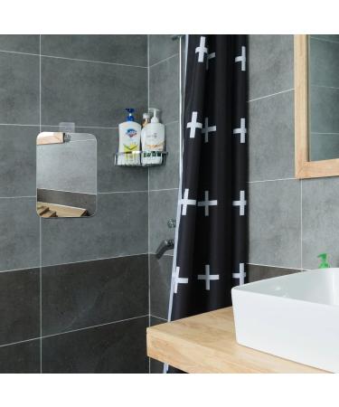 2 Pack Shatterproof Fogless Shower Mirror for Shaving - Medium 8x6 | Hanging Handheld Small Mirror for Camping & Bathroom - Men & Women - Buy Online on GoSupps.com