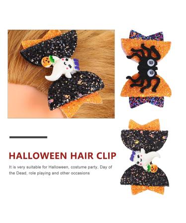 Beaupretty Halloween Bowknot Hair Clips - 4 Pcs Glitter Spider Hair Accessories for Kids - Buy Online on GoSupps.com