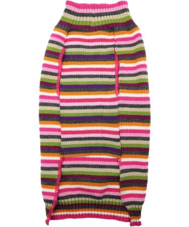 Buy Hrttsy Christmas Dog Sweater | Warm Winter Pet Costume for Small & Medium Dogs - X-Mall Pink Striped Bones - Buy Online on GoSupps.com