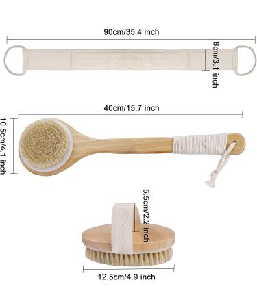Eco-Friendly Bathing Brush & Back Scrubber | Bamboo Dry Brush for Exfoliation Blood Circulation & Relaxation - Buy Online on GoSupps.com