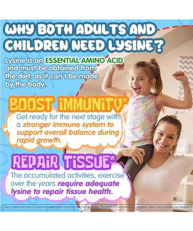 Nextdia L-Lysine 500/1000mg Filled Gummies Support Immune+Kids Brain Booster Supplement for Focus & Attention - Buy Online on GoSupps.com