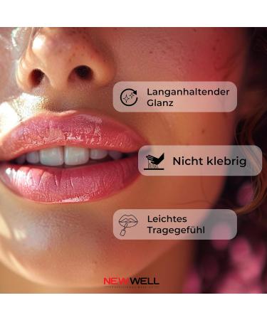 Newwell Shiny Lip Gloss - 24-Hour Moisturizing Vegan Formula for Full-Looking Lips - Pink - 01 Pink - Buy Online on GoSupps.com