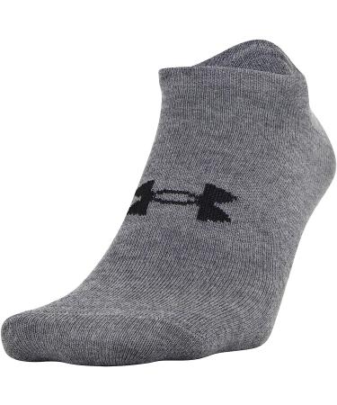 Under Armour Adult Essential Lite No Show Socks 6-Pack - Gray Assorted Large - Buy Online on GoSupps.com