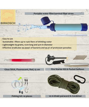 Ultimate Outdoor Emergency Survival Kit | First Aid Set & Multi-Tool Gear for Camping Hiking Adventures - Perfect Gifts for Men - Buy Online on GoSupps.com