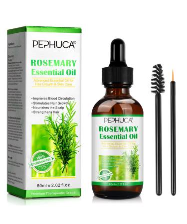Rosemary oil for hair growth & skin care - 100% pure essential bio -Rosmarin oil for eyebrows and eyelashes nourishes the scalp stimulates hair growth for men 60ml