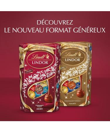 Lindt - Cornet LINDOR - Assortiment de Chocolats au Lait Blancs Double Chocolat Caramel Pointe de Sel - C ur fondant - Id al pour No l 562g marron clair blanc noir 562g - Buy Online on GoSupps.com