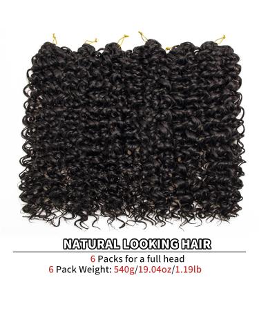 GoGo Curl Crochet Hair 22 Inch Pack of 6 Natural Black - Water Wave Curly Human Hair Extensions for Black Women - Buy Online on GoSupps.com