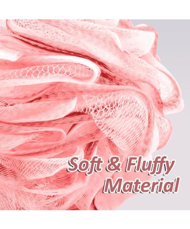 Valby Loofah Exfoliating Bath Sponge Shower Puff Body Poufs Shower Sponge Shower Scrunchie Set of 2 Body Scrubbers (Pink/Blue) - Buy Online on GoSupps.com