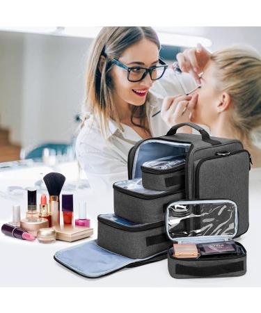 BAFASO Black Travel Makeup Bag - Cosmetic Organizer for Women Makeup Artists & Stylists - Ideal for Beauty Accessories - Buy Online on GoSupps.com