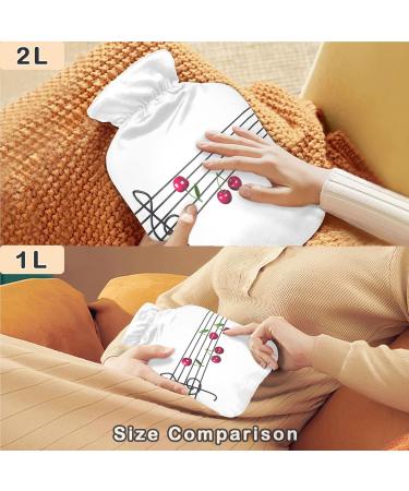 Naanle Music Note Cherry Hot Water Bottle - 2L Large Transparent Heat & Cold Therapy for Pain Relief | Ideal for Bed & Hand/Foot Comfort - Buy Online on GoSupps.com