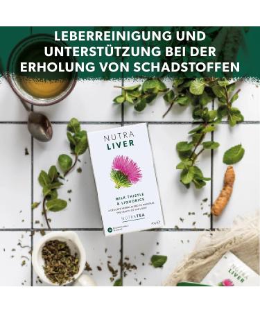 NUTRA TEA Detox Tea for Liver Health - 60 Reusable Tea Bags with Mariendistel & Lakritz | Support Healthy Digestion & Liver Regeneration | 3-Pack - Buy Online on GoSupps.com