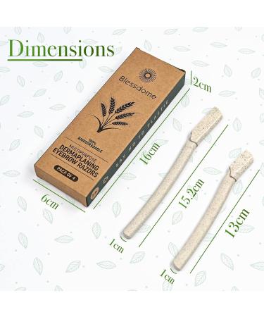 Blessdome Biodegradable Wheat Straw Eyebrow Razor Shaper Kit for Women - Facial Hair Remover and Trimmer - Eco-Friendly, Reusable 4 Count - Buy Online on GoSupps.com
