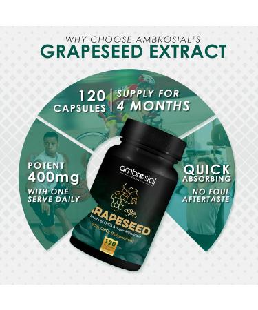 AMBROSIAL Grapeseed Capsules Pack of 1-120 Capsules - Buy Online on GoSupps.com