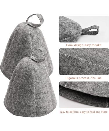 2 Pieces Sauna Hut Felt Hats - Heat Protection Sauna Caps for Men & Women | Premium Sauna Accessories - Buy Online on GoSupps.com