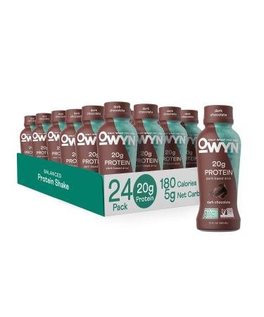 OWYN Vegan Protein Shake, 20g Plant Based Protein from Organic Pumpkin seed, Organic Flax oil, Pea, Prebiotics, Superfoods Greens nutritional shake, Gluten and Soy Free (Dark Chocolate, 24 Pack) Chocolate 12 Fl Oz (Pack of 24)
