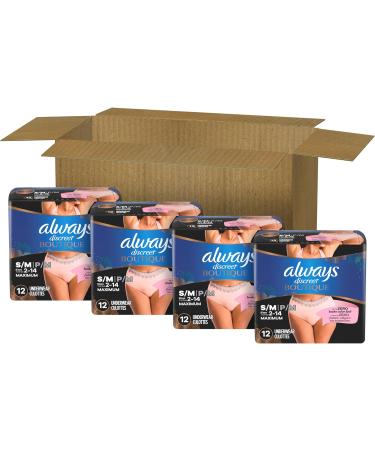 Always Discreet Boutique Women's Incontinence & Postpartum Underwear - Maximum Protection S/M Rosy 48 Count | International Shipping Available - Buy Online on GoSupps.com