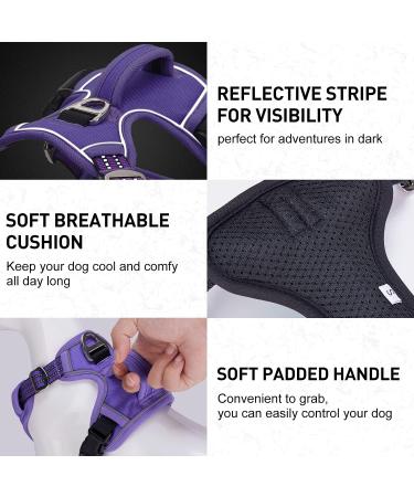 Shop Dociote Anti-Pull Dog Harness | Safety Harness with Handle & Reflector for Medium & Large Dogs - Purple Lila (1 Pack) - Buy Online on GoSupps.com