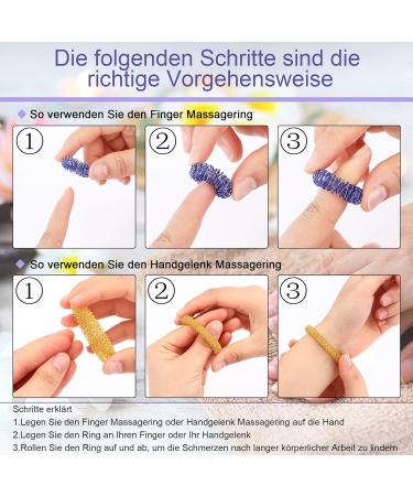 25-Piece Massage Ring Set | Spiky Acupressure Rings for Stress Relief & Improved Circulation - 5 Colors - Buy Online on GoSupps.com