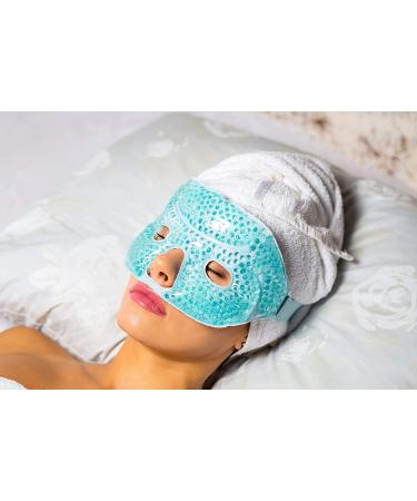Hot Cold Therapy Gel Face Mask for Migraine Headache Relief - Ice Facial Mask for Stress and Pain Reduction - Reduce Puffiness and Dark Circles - Blue - Buy Online on GoSupps.com