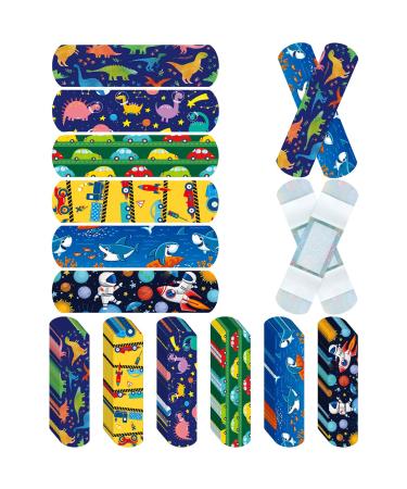 300 Pieces Kids Bandages Bulk Cartoon Adhesive Bandage Flexible Colorful Bandages Waterproof Breathable Bandages for Kids Boys Girls Students(Boy Style)
