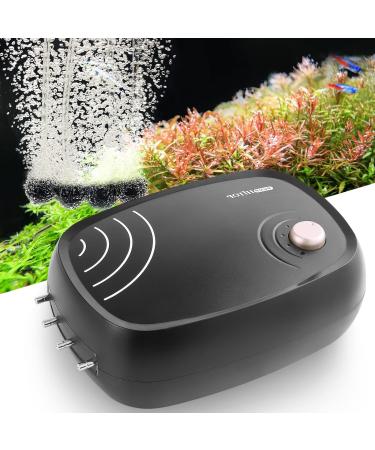 Fedour 10W Powerful aquarium air pump: 4 outputs 1200L/h air pump for aquarium quiet aquarium ventilation with complete accessories for tanks/hydroponic/pond oxygenation - Buy Online on GoSupps.com