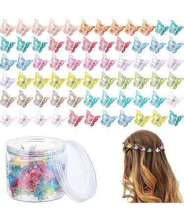 100 Pieces Butterfly Hair Clips Butterfly Clips for Hair 90s Girls Butterfly Clips Mini Hair Clips Butterfly with Box Mini Butterfly Clips Cute Clips Hair Accessories for Women(Clear Color) Clear,Orange,Blue,Yellow,Gray,Classic Colors,Green,Turquoise,Red,