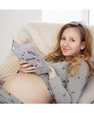 Cozy Racoon Mutterpass Cover - Pink Felt Hexagon | Made in Germany | Personalized Gift for Pregnant Mothers | Includes Pockets for Insurance Card & Ultrasound Images - Buy Online on GoSupps.com