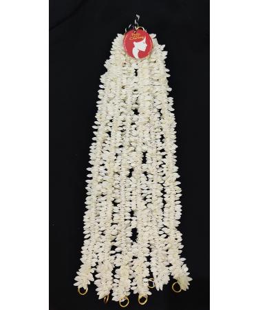 Pretty Charming Handmade Artificial Flower Plastic Gajra Veni Garland for Hair 12 White 13 Inch long set of 12 with freebie
