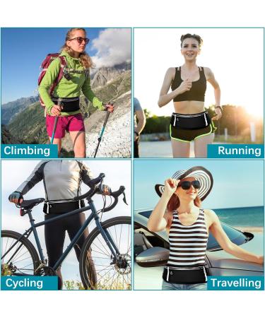 WuGU Waterproof Running Belt with 3 Pockets | Adjustable Jogging Bag & Bum Bag with Reflective Tape & Headphone Jack - Buy Online on GoSupps.com
