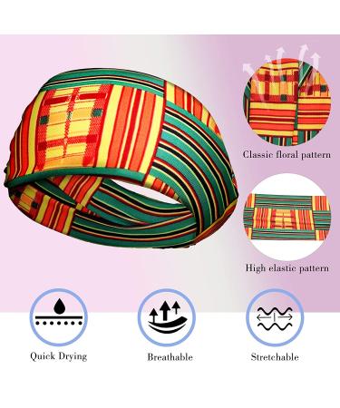8-Piece African Headband Set - Stretchy Boho Print Hairbands for Yoga, Sports, and Workout - Elastic Turban Headwraps for Women and Girls - Classic Pattern - Buy Online on GoSupps.com