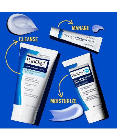 PanOxyl PM Balancing Repair Moisturizer | Hydrating Face Moisturizer for Acne Prone and Dry Skin | With Ceramides and Cica | Non-Comedogenic Night Face Moisturizer | 3 oz - Buy Online on GoSupps.com