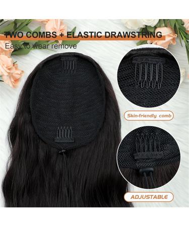 Ponytail Extension 24Inch Long Natural Wavy Drawstring Pony tail for Women Synthetic Heat Resistant Hairpiece for Daily Use part Ponytail Extension Ponytail Hair Extension(PT106-118) 24inches PT106-118 - Buy Online on GoSupps.com