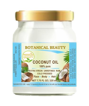COCONUT OIL ORGANIC WILD GROWTH. 100% Pure EXTRA VIRGIN/ UNREFINED /Natural / Undiluted COLD PRESSED. 7.75 Fl.oz 225 ml. For Skin Hair Lip and Nail Care