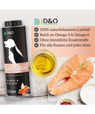 100% Natural Norwegian Salmon Oil for Dogs & Cats | Omega 3 & 6 | Premium Fish Oil - 1L - Buy Online on GoSupps.com
