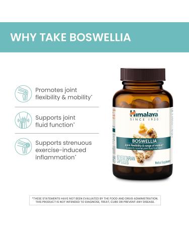 Himalaya Boswellia Capsules - Joint Support & Mobility - 240 Count (2 Month Supply) - 250 mg Flexibility Supplement - Buy Online on GoSupps.com