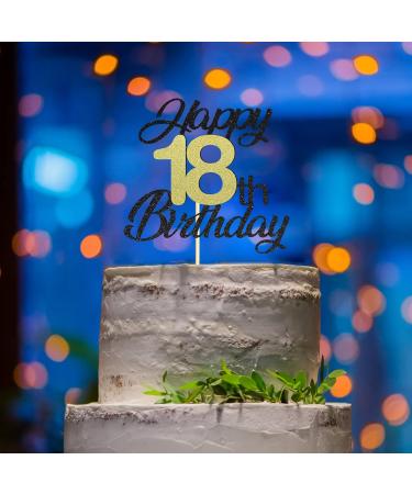 Shop Sumerk 18th Birthday Cake Attachments | Gold & Black Party Decorations | Perfect for Birthday Celebrations - Buy Online on GoSupps.com