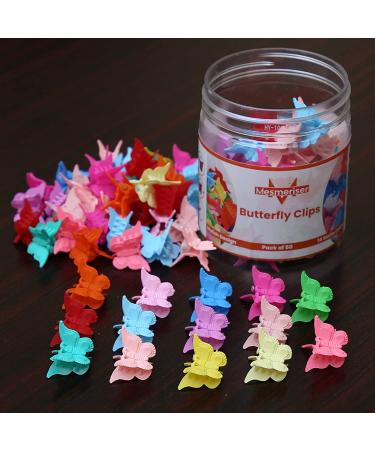 Mesmeriser Butterfly Clips Pack - 50 Assorted Matte Colours Hair Claws for Women & Girls - Buy Online on GoSupps.com