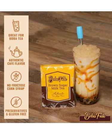 BOBA FIDE Brown Sugar Boba Milk Tea Powder - Perfect for Homemade Bubble Tea | 20 Packets - Buy Online on GoSupps.com
