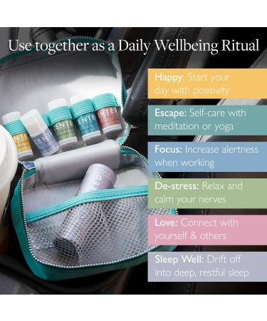 Scentered Aromatherapy Balm Gift Set - Daily Ritual | Sleep Well + 5 Mini Balms - De-Stress, Focus, Happy, Escape, Love | Lavender, Rosemary, Ylang Ylang | Women's Essential Oils Gift, Travel Bag - Buy Online on GoSupps.com