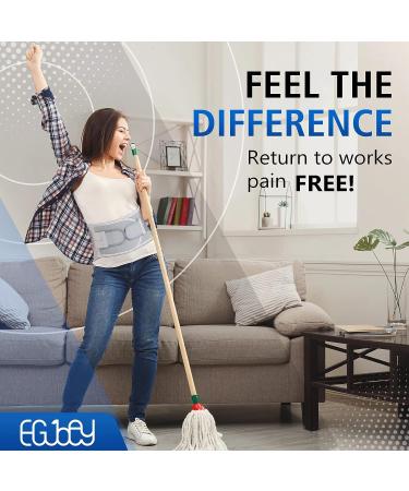 EGjoey Lower Back Brace for Herniated Disc & Sciatica Relief - Removable Stays, 2 Hardness Sets - Grey, Large - Buy Online on GoSupps.com