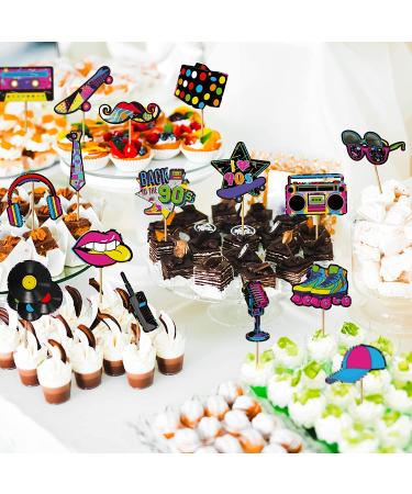 32-Piece Roller Skate Cake Topper Set - 90s Style | Birthday Party Decorations for Adults | DIY Cupcake Toppers by Totally Party Supplies - Buy Online on GoSupps.com