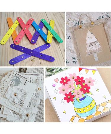 Aooba 100 PCS Mini Gold Brads for Crafting & Scrapbooking - 8x15mm Round Brass Metal Fasteners - Buy Online on GoSupps.com