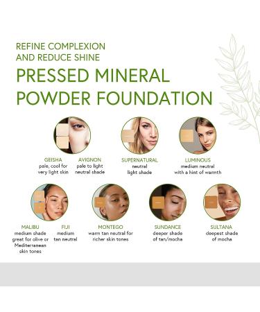 Honeybee Gardens Montego Pressed Mineral Powder Foundation Refill | Warm Tan Neutral Shade | Vegan, Gluten-Free, Cruelty-Free | 7.5g/0.26 oz - Buy Online on GoSupps.com