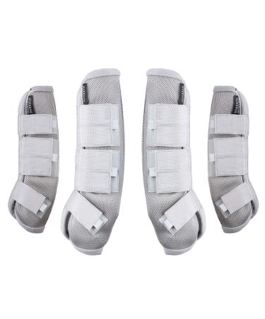 Harrison Howard Horse Fly Boots Four Leg Guards Fly Boots Protection Ruby-Set of 4 Full Size Silver