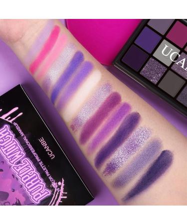 UCANBE Purple Eyeshadow Makeup Palette Dark Smokey Shimmer Matte Metallic Glitter Eye Shadow Pallet 15 Colors - Purple Witch - Buy Online on GoSupps.com