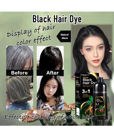 3 in 1 Black Hair Dye Shampoo for Women & Men - Natural Gray Hair Coverage | 17oz - Buy Online on GoSupps.com