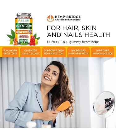 Hempbridge Hemp Gummies - USA Made Omega 3 Supplement for Pain Relief - Vitamins B & E - 60 Pcs - Buy Online on GoSupps.com