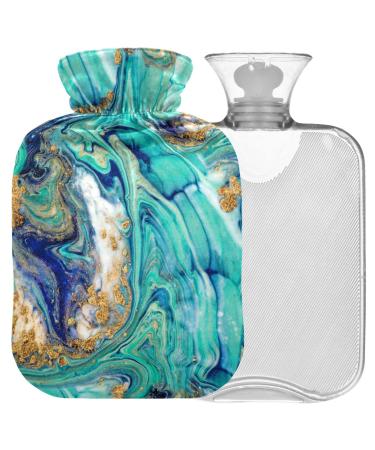 NAANLE hot water bottle with cover stone marble marble transparent hot water bottle heat bottle for back pain relief handfoot warmer neck hot and cold therapy 2l