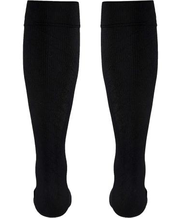 Truform Travel Compression Socks for Men & Women - 15-20 mmHg Knee High Black Large (1 Pair) - Optimal Comfort for International Shipping - Buy Online on GoSupps.com